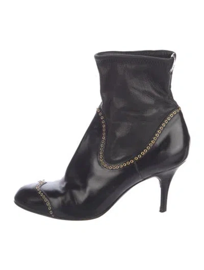Pre-owned Sergio Rossi Leather Boots In Black