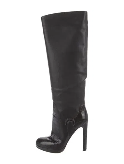 Pre-owned Sergio Rossi Leather Boots In Black