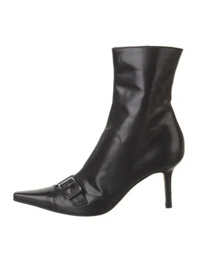 Pre-owned Sergio Rossi Leather Boots In Black