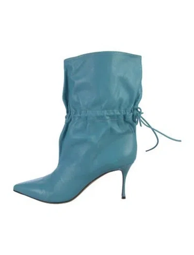 Pre-owned Sergio Rossi Leather Boots In Blue