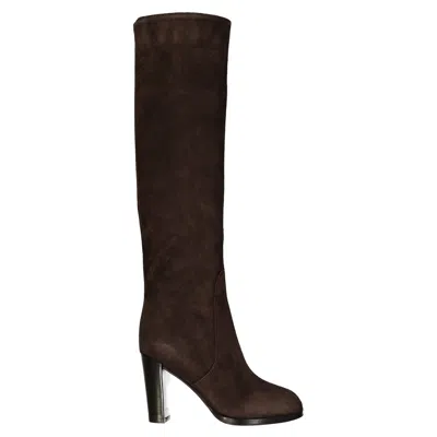 Sergio Rossi Leather Boots In Brown