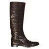 Sergio Rossi Brown Calfskin Over The Knee In Brown