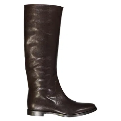 Sergio Rossi Leather Boots In Brown