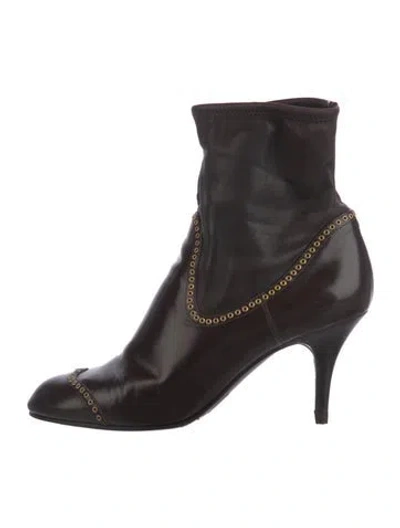 Pre-owned Sergio Rossi Leather Boots In Brown