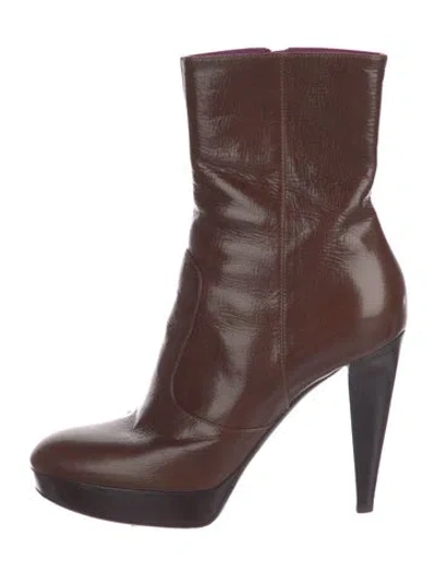Pre-owned Sergio Rossi Leather Boots In Brown