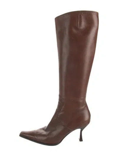 Pre-owned Sergio Rossi Leather Boots In Brown