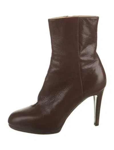 Pre-owned Sergio Rossi Leather Boots In Brown
