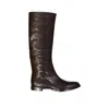Sergio Rossi Brown Calfskin Over The Knee In Brown