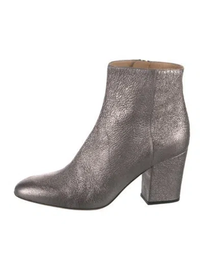 Pre-owned Sergio Rossi Leather Boots In Metallic/silver