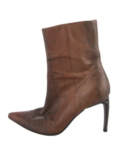 Pre-owned Sergio Rossi Leather Boots In Neutral