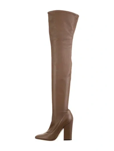 Pre-owned Sergio Rossi Leather Boots In Neutrals