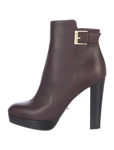 Pre-owned Sergio Rossi Leather Boots In Purple