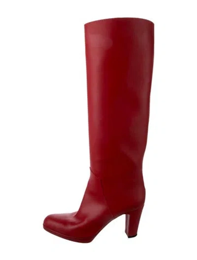 Pre-owned Sergio Rossi Leather Boots In Red