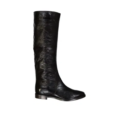 Sergio Rossi Leather Boots With Patent Finish