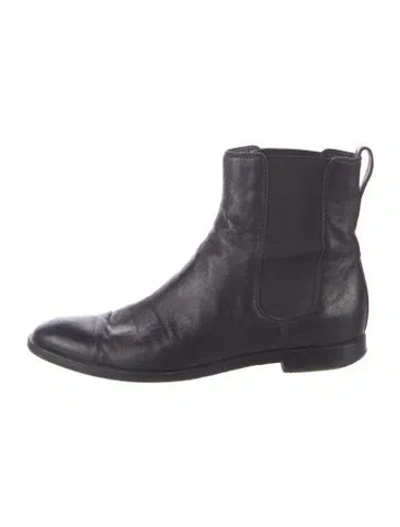Pre-owned Sergio Rossi Leather Chelsea Boots In Black