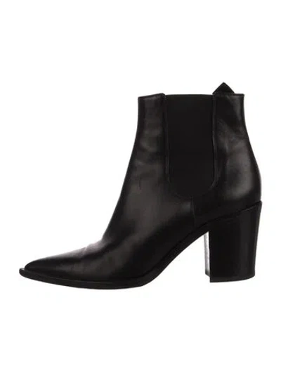 Pre-owned Sergio Rossi Leather Chelsea Boots In Black