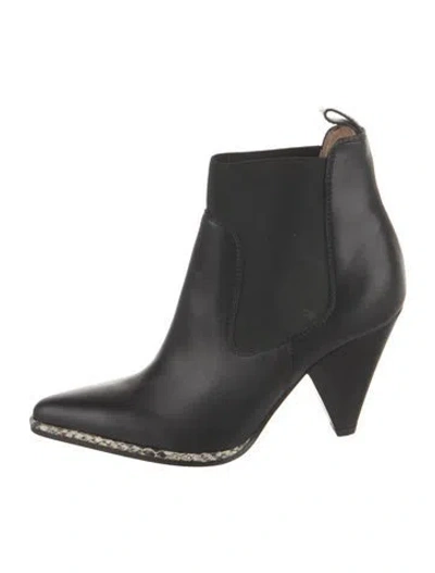 Pre-owned Sergio Rossi Leather Chelsea Boots In Black