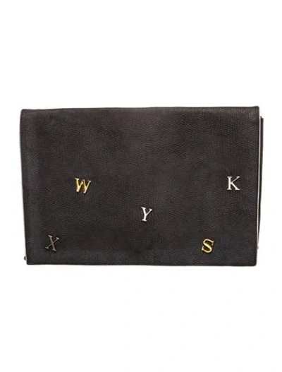 Pre-owned Sergio Rossi Leather Clutch In Black