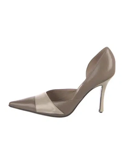 Pre-owned Sergio Rossi Leather Colorblock Pattern Pumps In Neutral