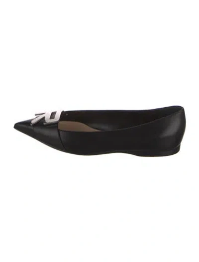 Pre-owned Sergio Rossi Leather Flats In Black
