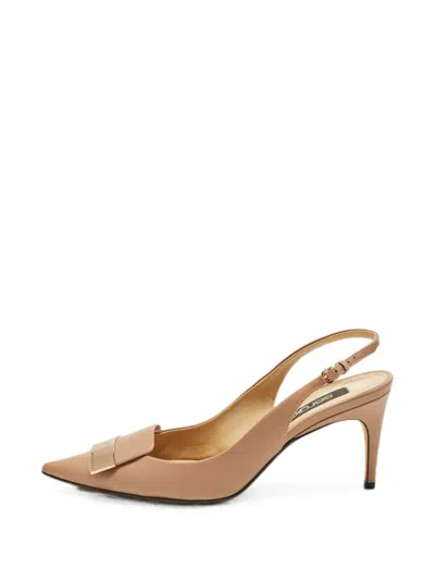 Pre-owned Sergio Rossi Leather Heeled Pumps In Neutral