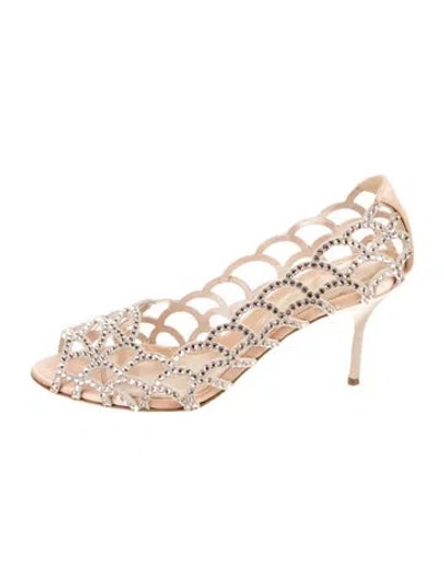 Pre-owned Sergio Rossi Leather Lace Pattern Pumps