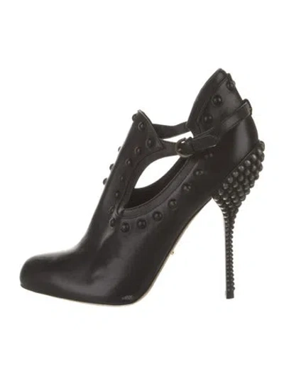 Pre-owned Sergio Rossi Leather Lace-up Boots In Black