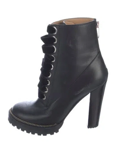 Pre-owned Sergio Rossi Leather Lace-up Boots In Blue