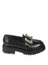 Sergio Rossi Crystal-embellished Patent-leather Loafers In Black