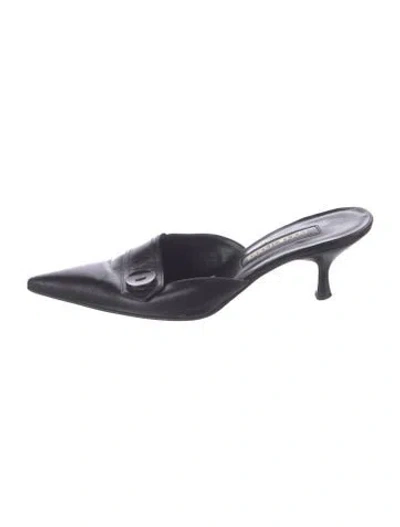Pre-owned Sergio Rossi Leather Mules In Black