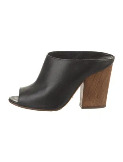 Pre-owned Sergio Rossi Leather Mules In Black