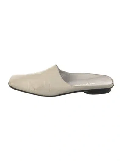 Pre-owned Sergio Rossi Leather Mules In Neutral