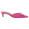 Sergio Rossi Multicolor Calfskin Mules In Pink