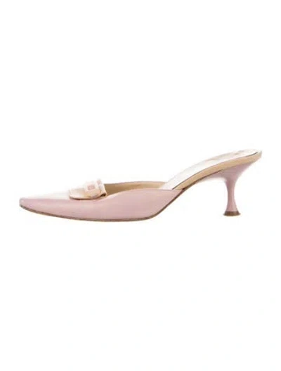 Pre-owned Sergio Rossi Leather Mules In Pink