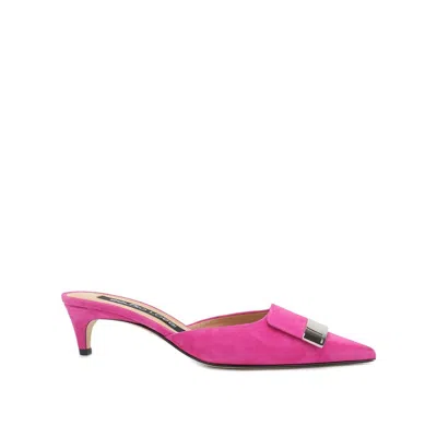SERGIO ROSSI LEATHER MULES