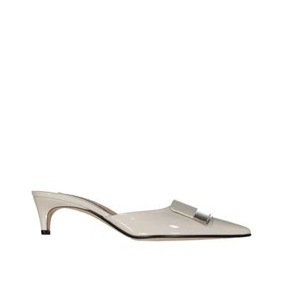 Sergio Rossi Leather Mules In Sand