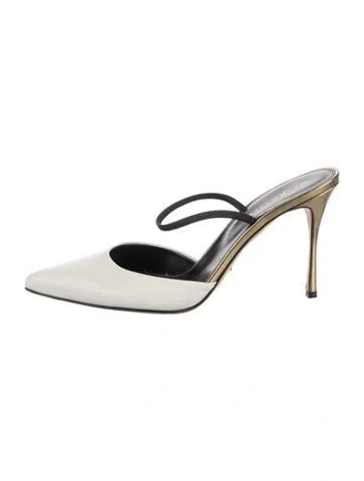 Pre-owned Sergio Rossi Leather Mules In White