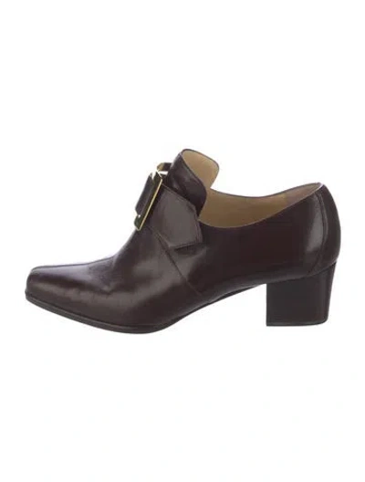 Pre-owned Sergio Rossi Leather Oxfords In Black