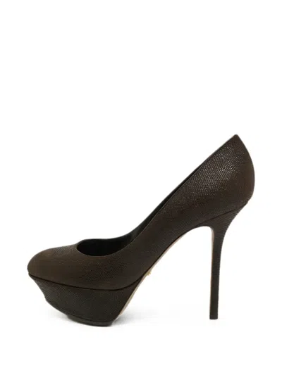 Pre-owned Sergio Rossi Leather Platform Pumps In Brown