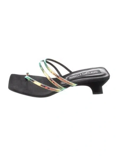 Pre-owned Sergio Rossi Leather Printed Sandals In Multi