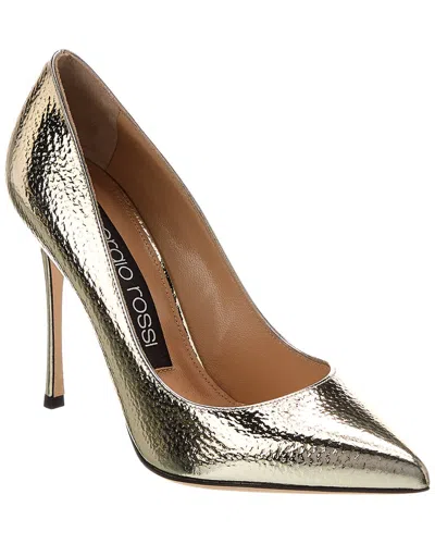 Sergio Rossi Leather Pump In Silver