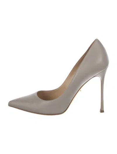 Pre-owned Sergio Rossi Leather Pumps In Gray
