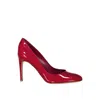 Sergio Rossi Red Calf Leather Pumps With Polished Finish In Red