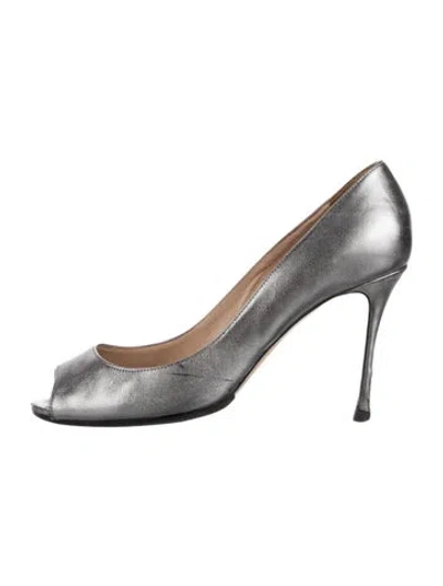 Pre-owned Sergio Rossi Leather Pumps In Silver