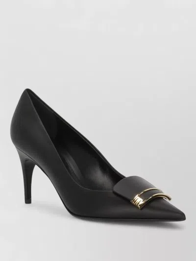Sergio Rossi Leather Pumps Stiletto Heel Pointed Toe Arrowhead In Brown