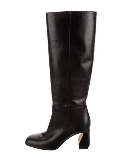Pre-owned Sergio Rossi Leather Riding Boots In Black