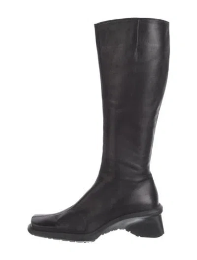 Pre-owned Sergio Rossi Leather Riding Boots In Black