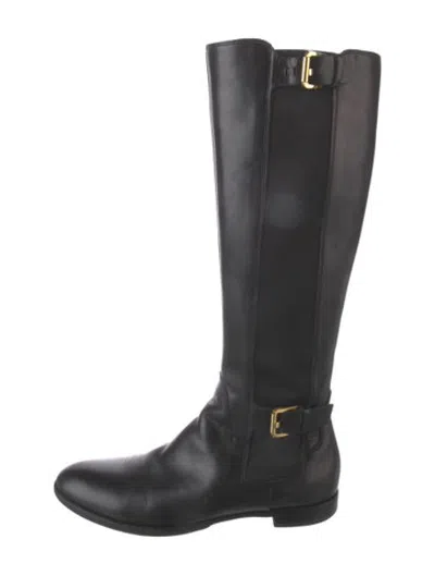 Pre-owned Sergio Rossi Leather Riding Boots In Black