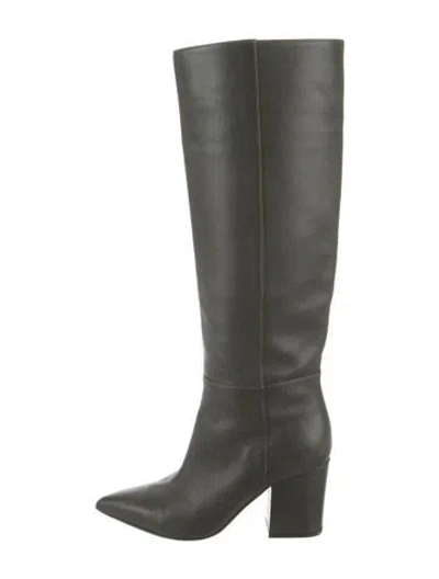 Pre-owned Sergio Rossi Leather Riding Boots In Green