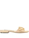 Sergio Rossi Leather Sandals In Neutral